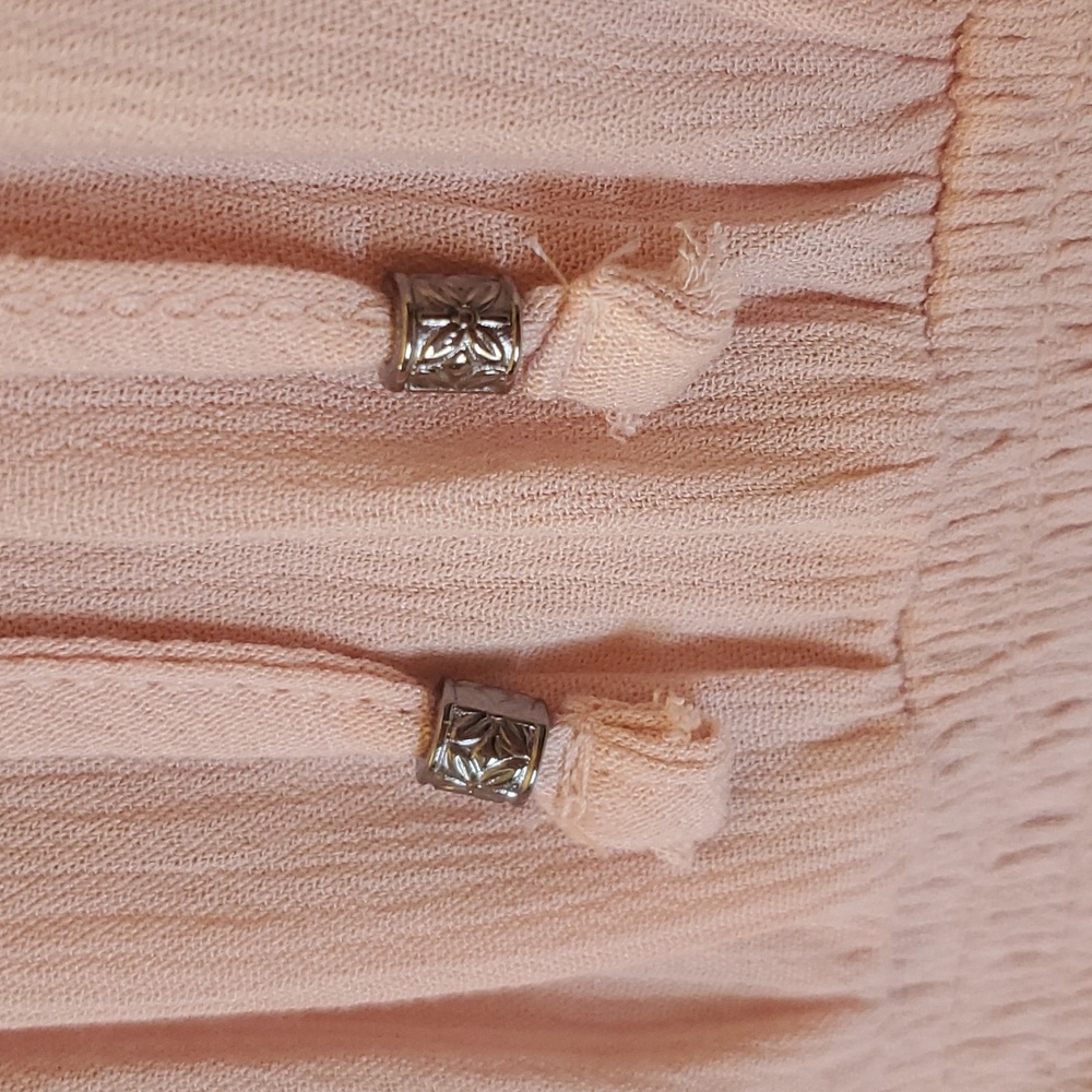 Pink Rose medium NWT blouse/top crop top flowy Crystal Peach - Picture 6 of 9